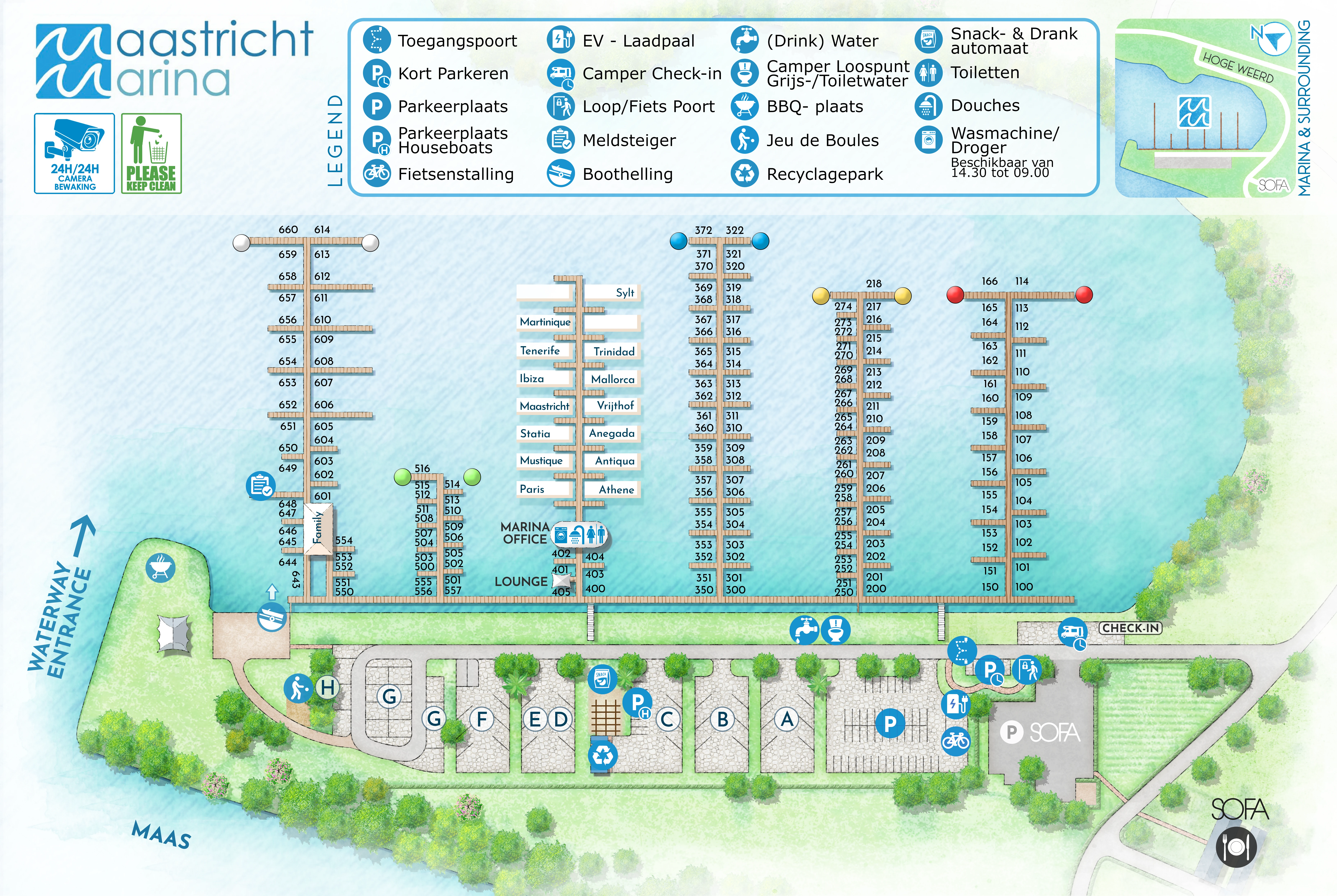 Havenkaart van Maastricht Marina